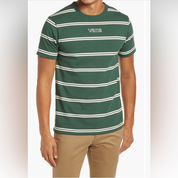 VANS Sixty Sixers Stripe Green T-Shirt - Picture 1 of 10